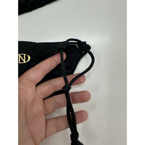 Naturana Womens Swimsuit Bikini EUR Size 44 Black Vintage Two Piece Triangle - Picture 9 of 13